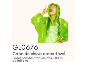 CAPA DE CHUVA DESCARTAVEL GL0676