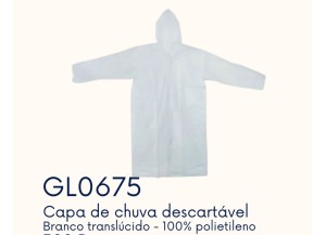 CAPA DE CHUVA DESCARTAVEL GL0675