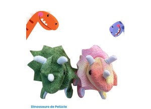 DINOSSAURO DE PELÚCIA A PILHA MUSICAL TAM 27X13.5